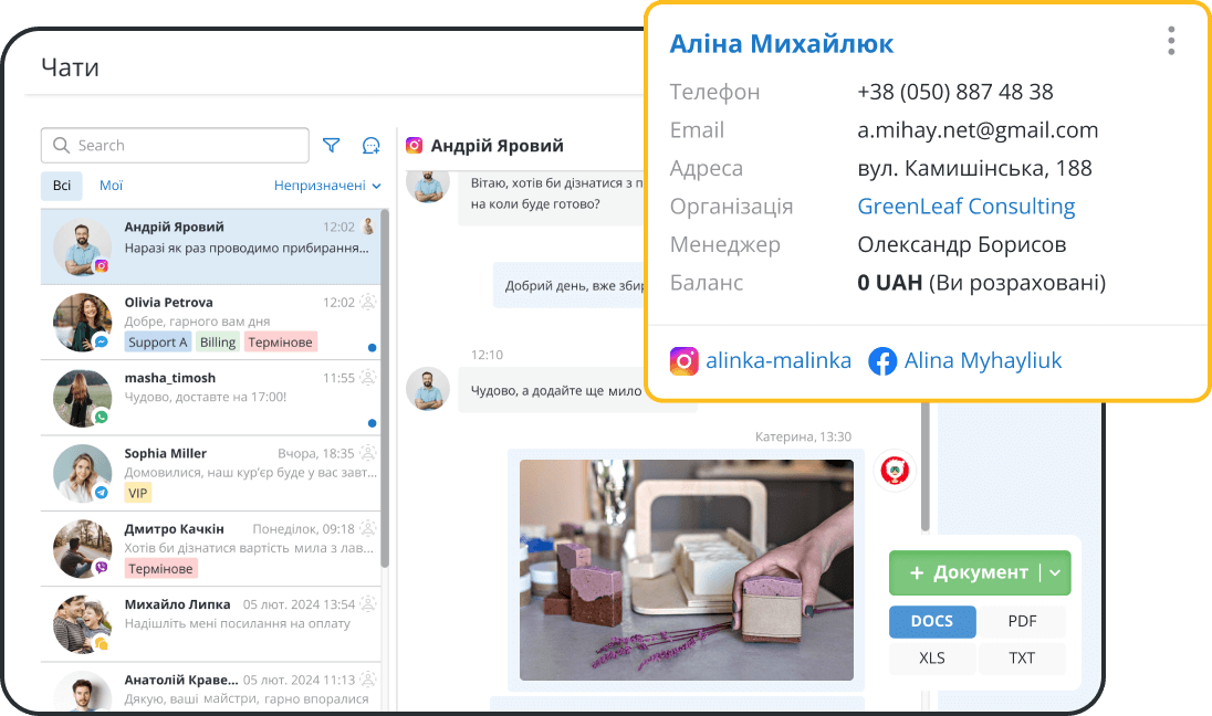 Интеграция чатов и телефонии с CRM для ведения клиентской базы