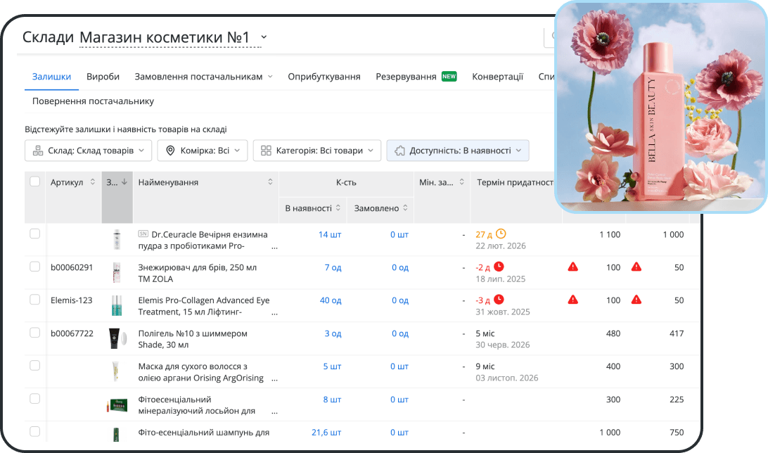 Автоматизированный складской учет в CRM для магазина косметики